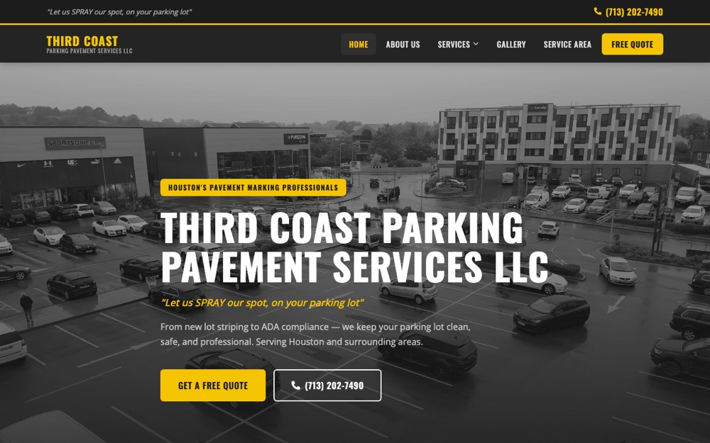 Third Coast Parking Pavement Services website — Pavement & Asphalt